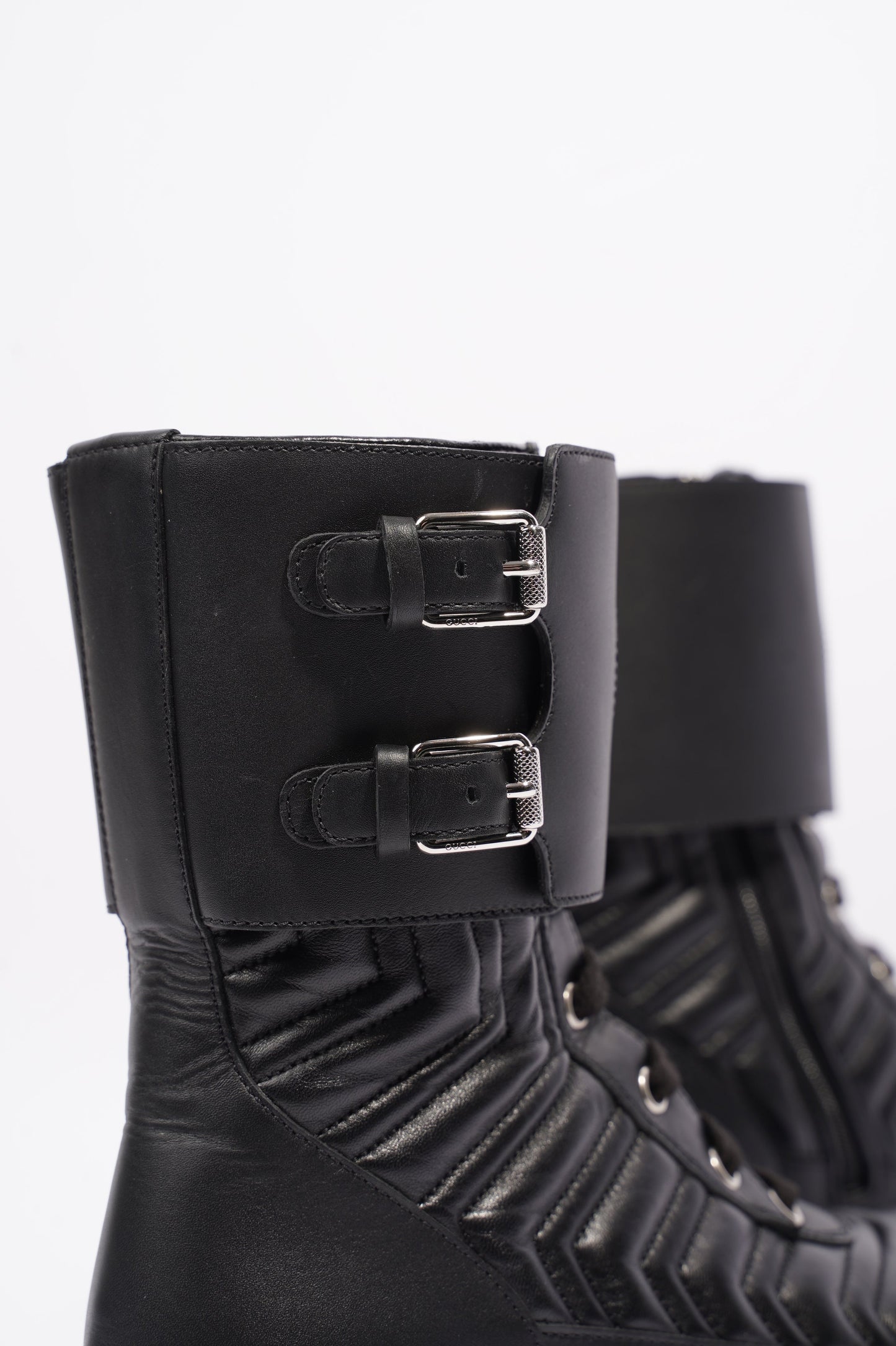 Gucci Nappa Matelasse Frances Black Leather EU 37 UK 4