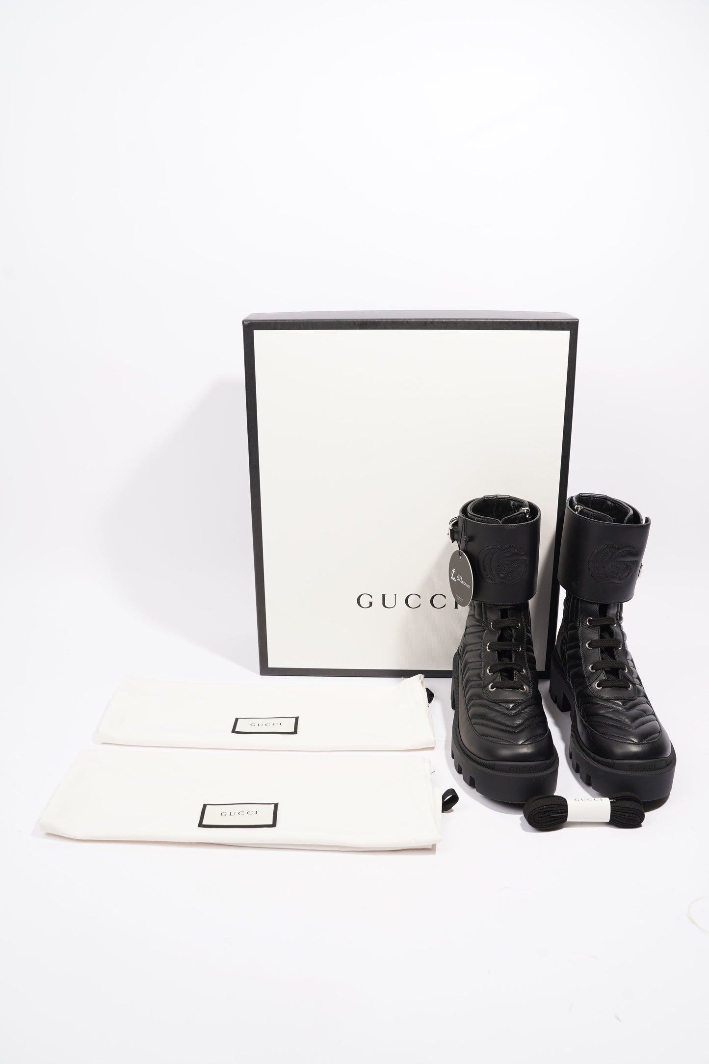 Gucci Nappa Matelasse Frances Black Leather EU 37 UK 4