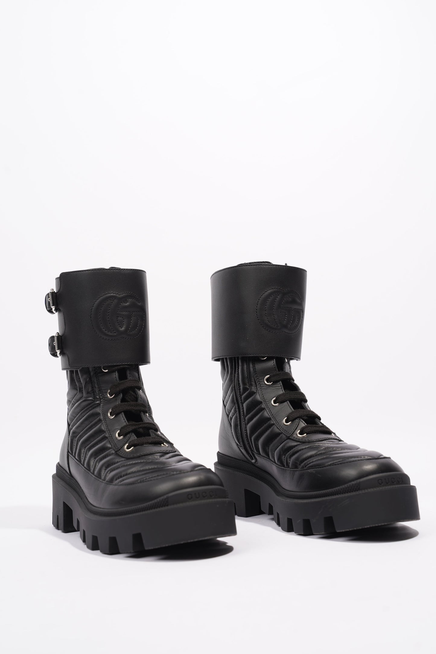 Gucci Nappa Matelasse Frances Black Leather EU 37 UK 4