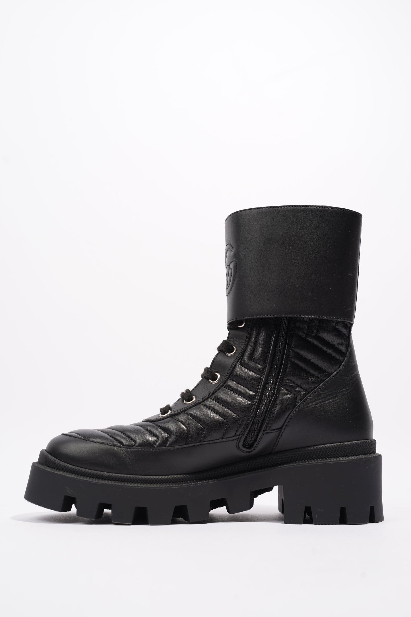 Gucci Nappa Matelasse Frances Black Leather EU 37 UK 4