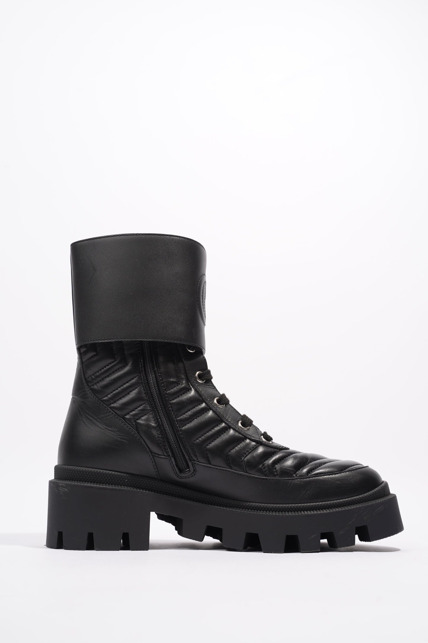 Gucci Nappa Matelasse Frances Black Leather EU 37 UK 4