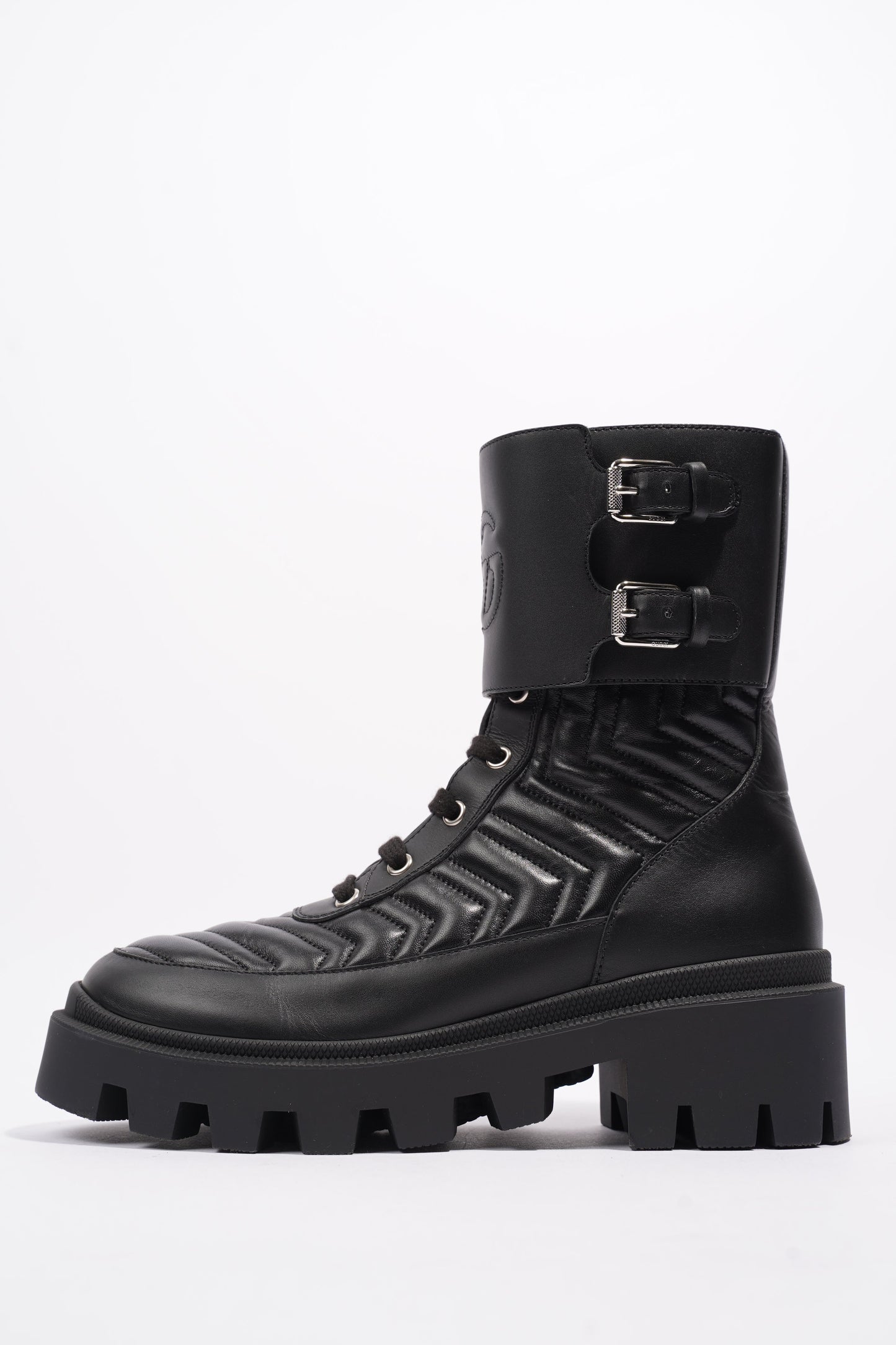 Gucci Nappa Matelasse Frances Black Leather EU 37 UK 4