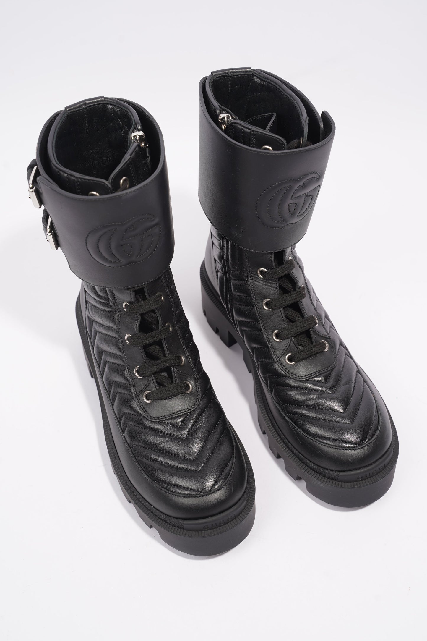 Gucci Nappa Matelasse Frances Black Leather EU 37 UK 4