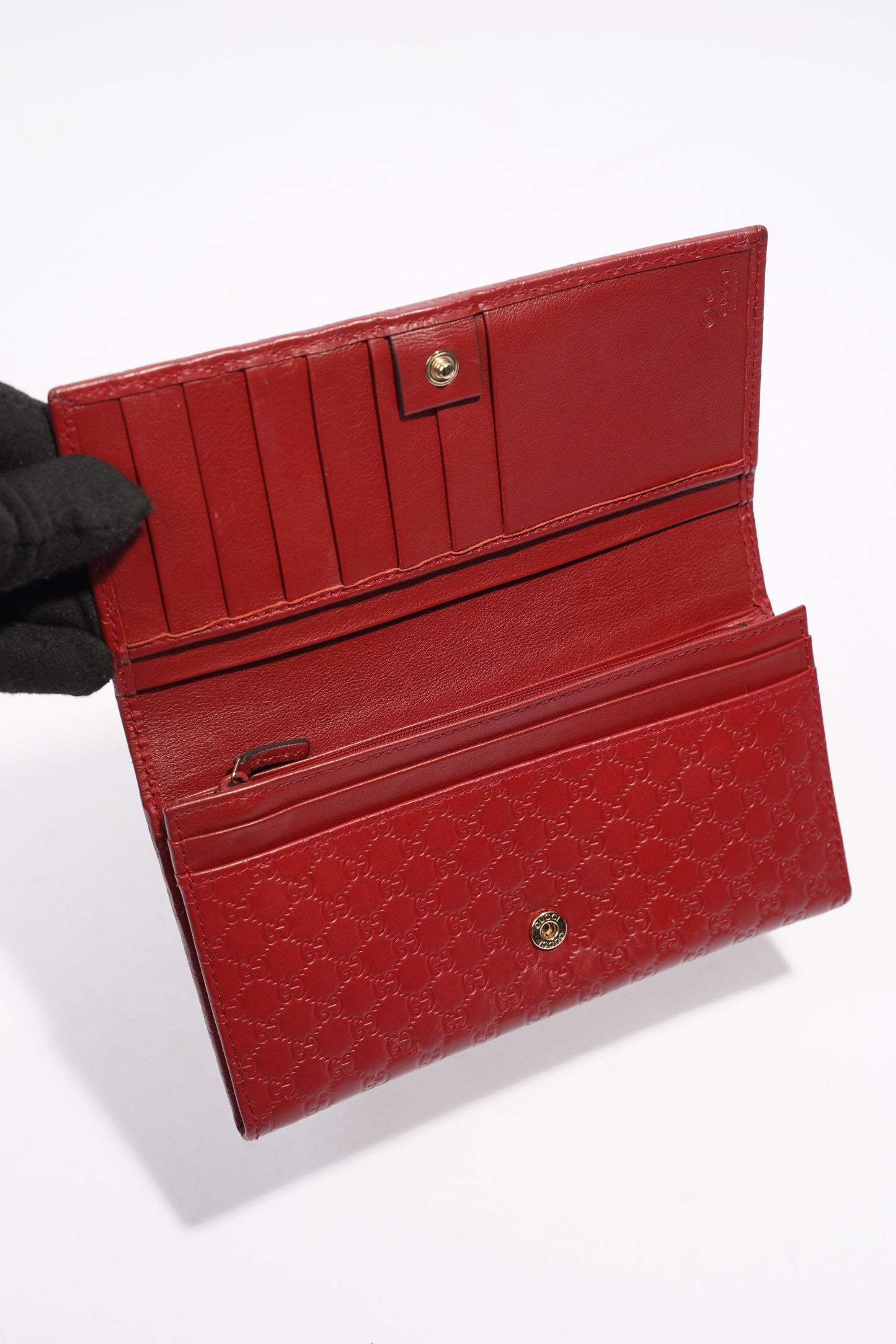 Gucci Microguccissima Continental Red / Burgandy Leather