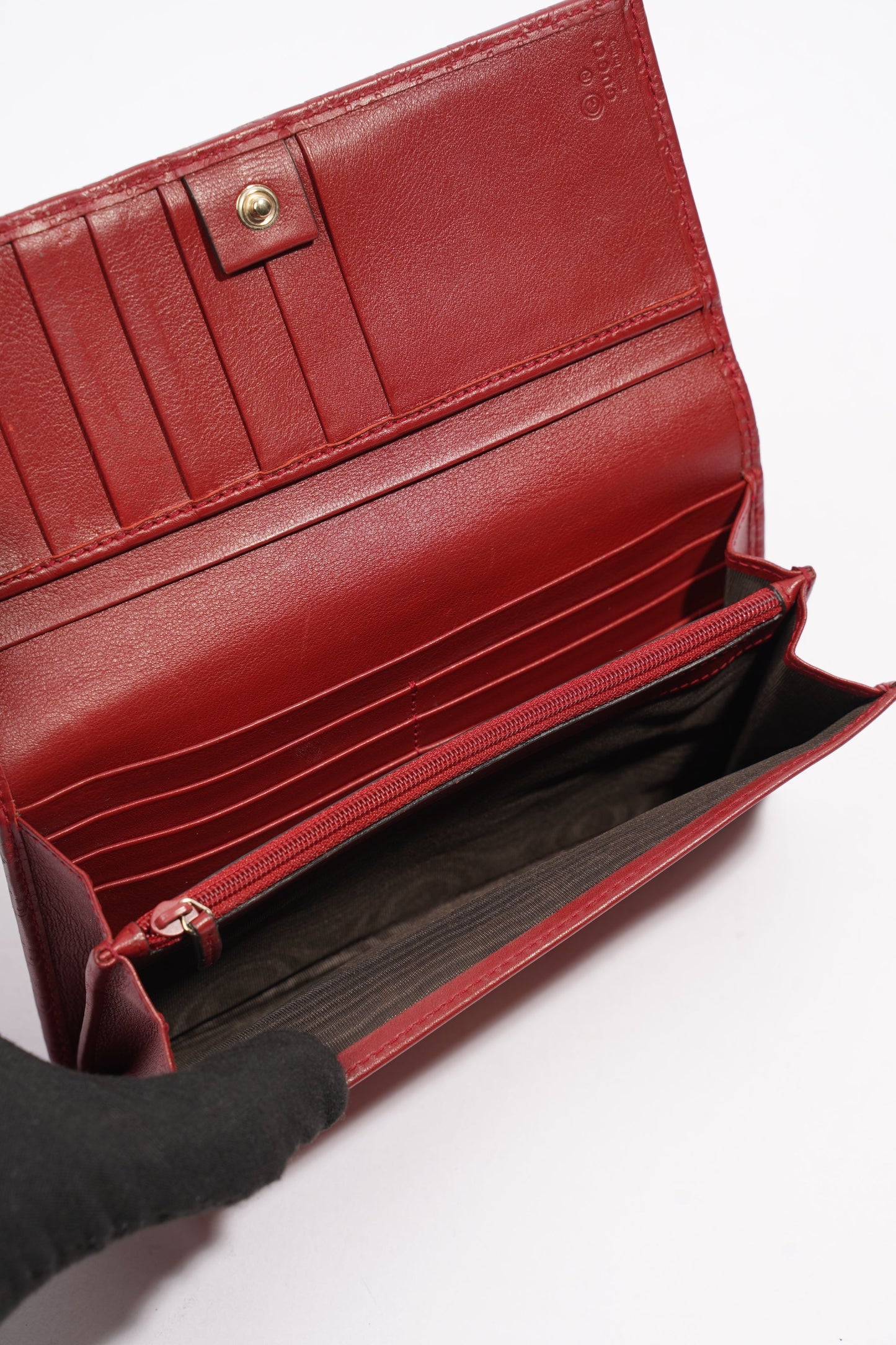 Gucci Microguccissima Continental Red / Burgandy Leather