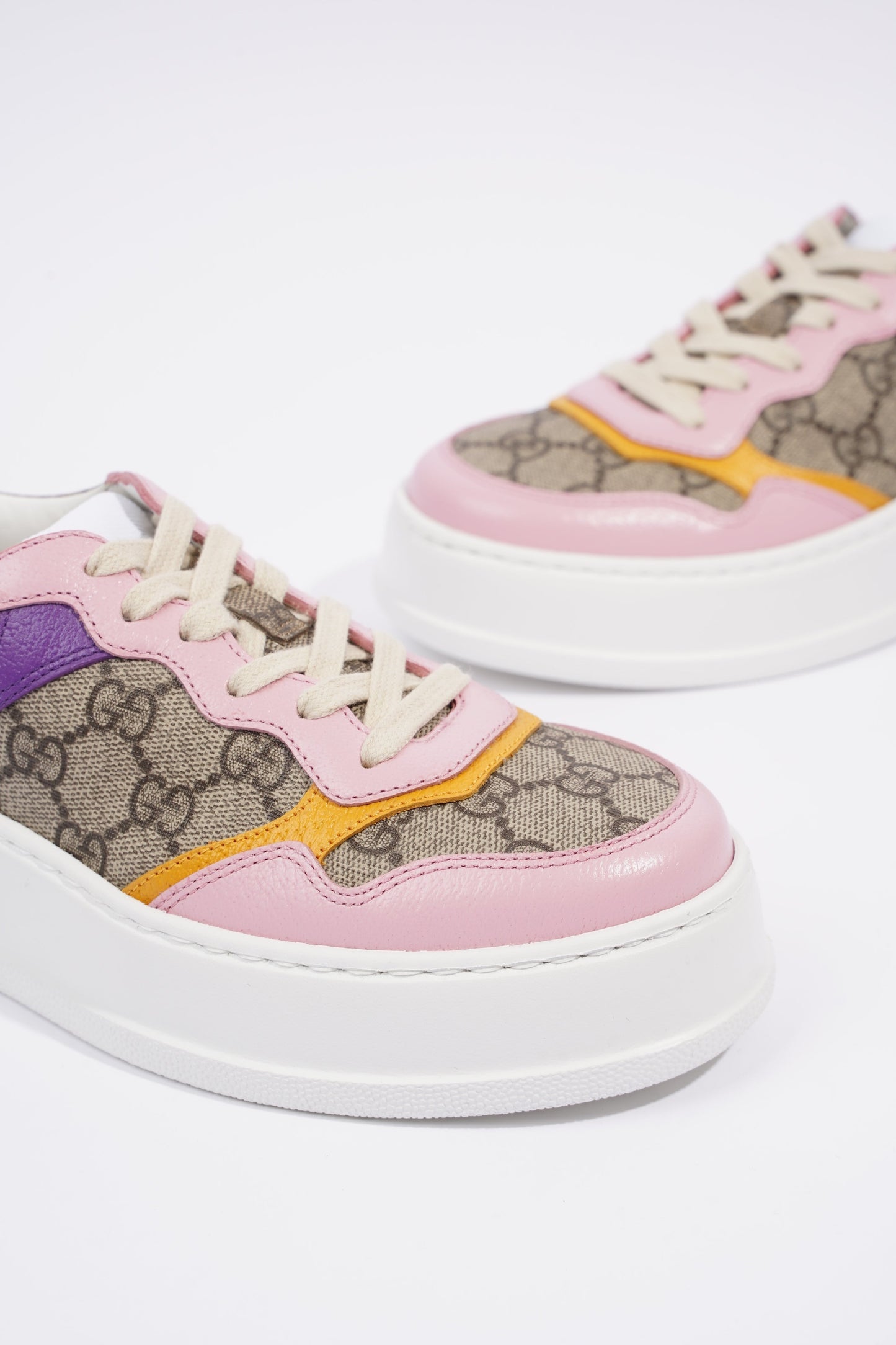 Gucci GG Supreme Monogram Pink / Beige Monogram / Purple Canvas EU 37 UK 4