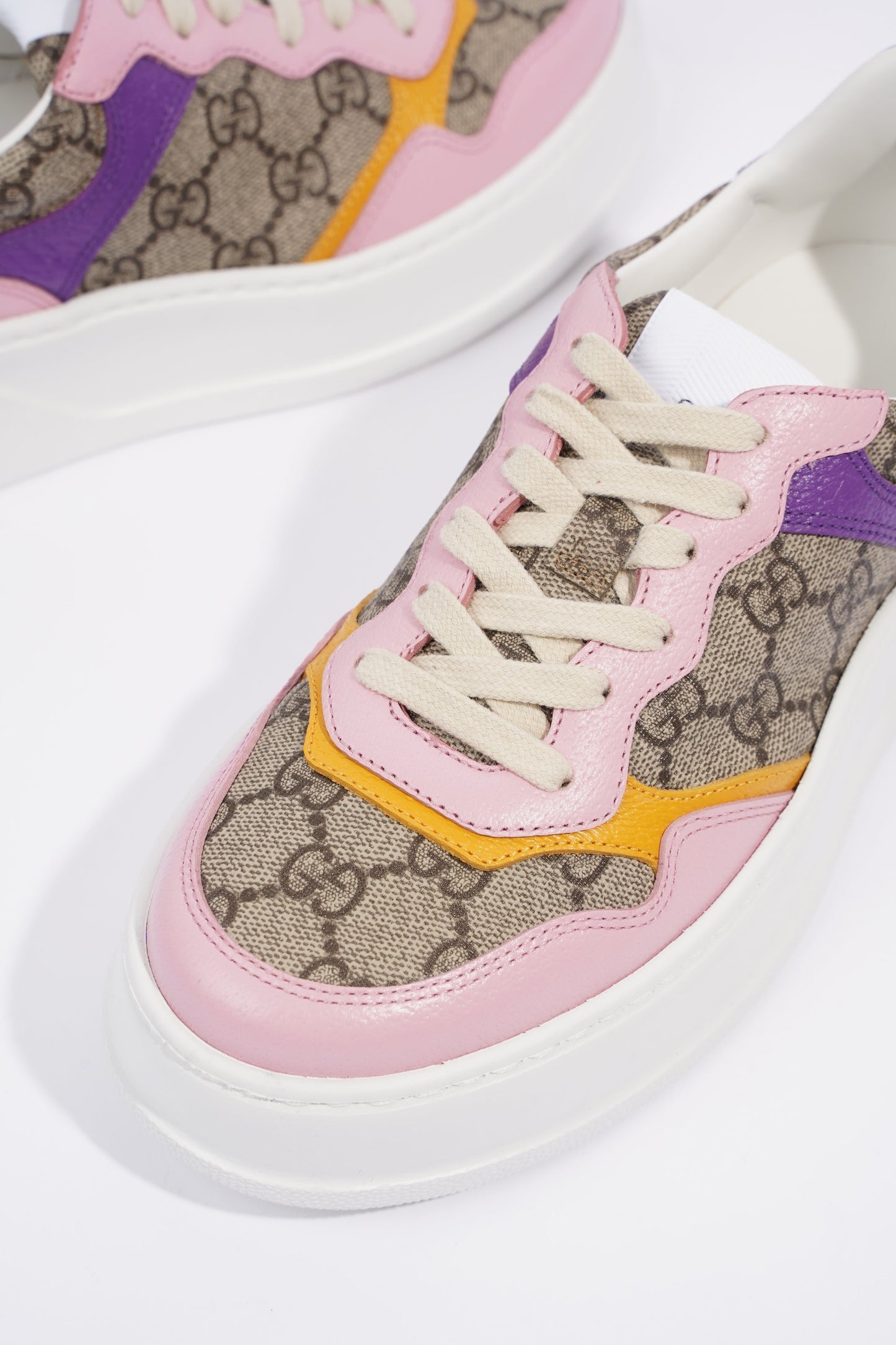 Gucci GG Supreme Monogram Pink / Beige Monogram / Purple Canvas EU 37 UK 4