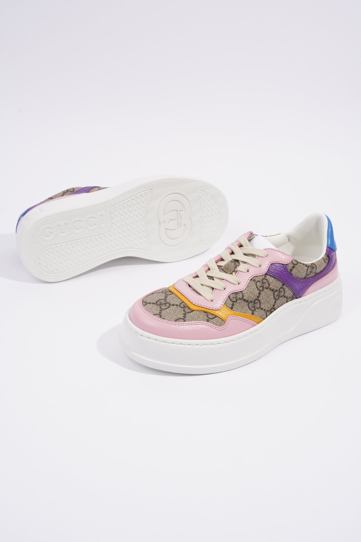 Gucci GG Supreme Monogram Pink / Beige Monogram / Purple Canvas EU 37 UK 4