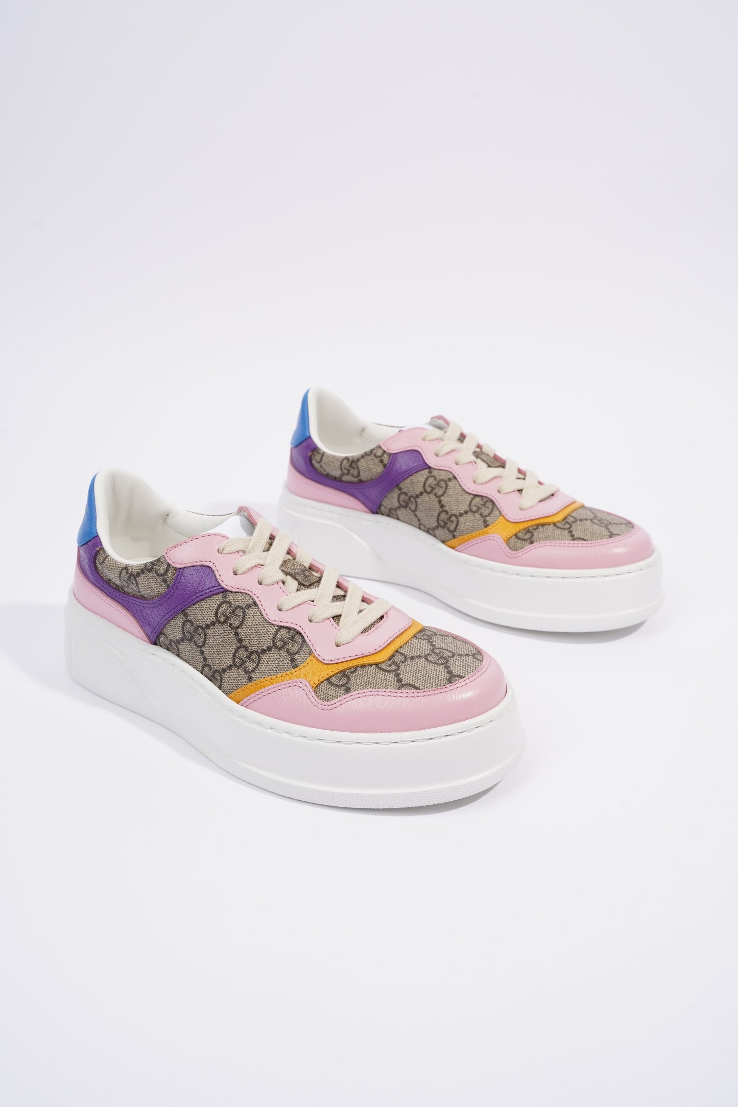 Gucci GG Supreme Monogram Pink / Beige Monogram / Purple Canvas EU 37 UK 4