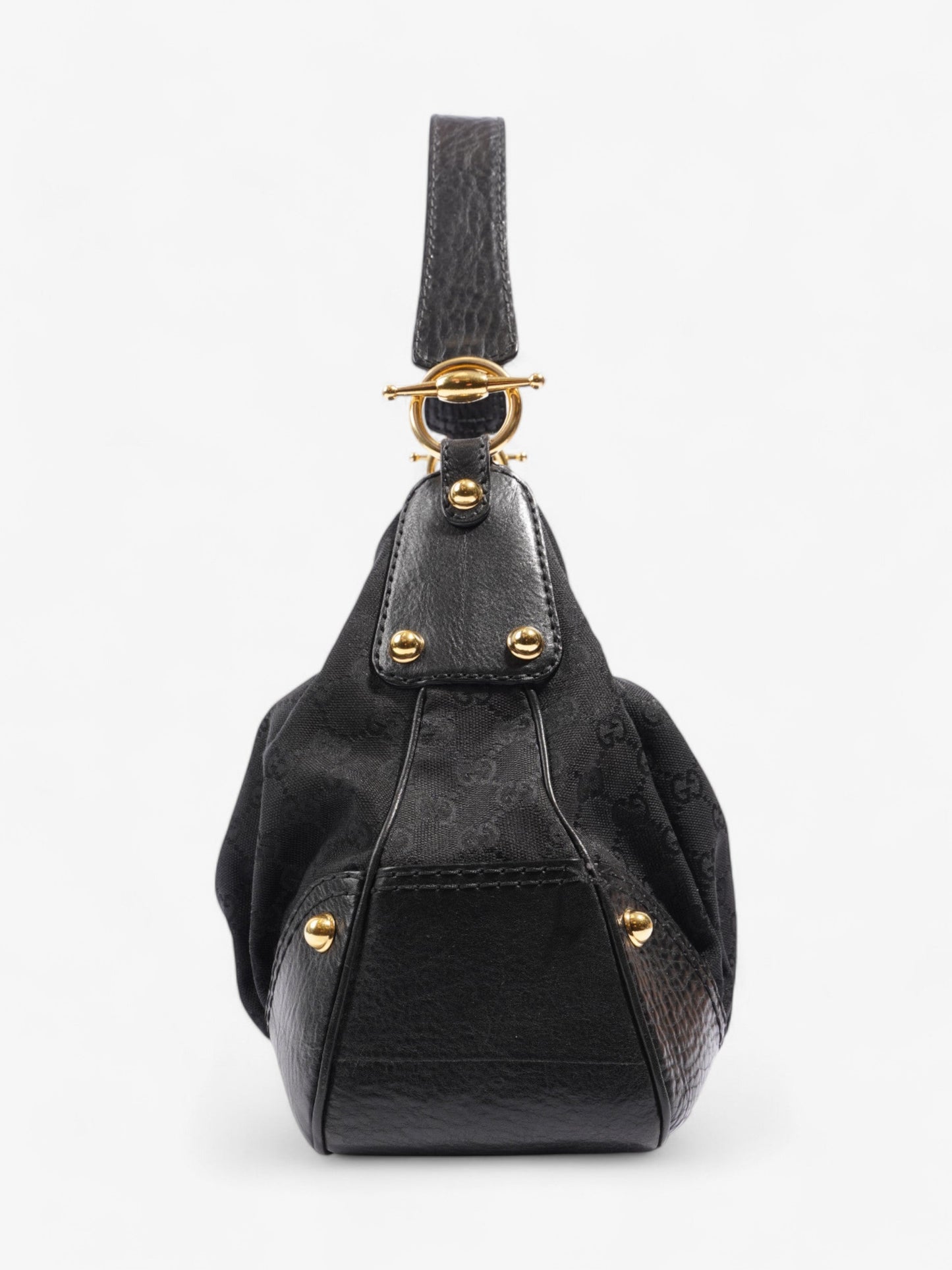 Gucci Jockey Hobo Black / GG Supreme Canvas Medium