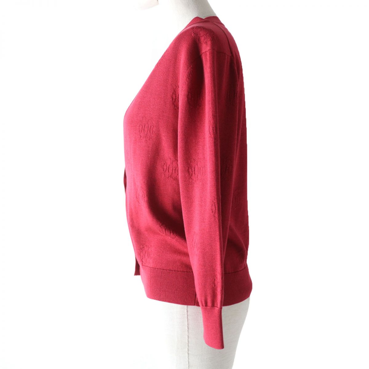 HERMES cardigan Main: 57% silk, Main: 43% cotton Red Women 34 Used