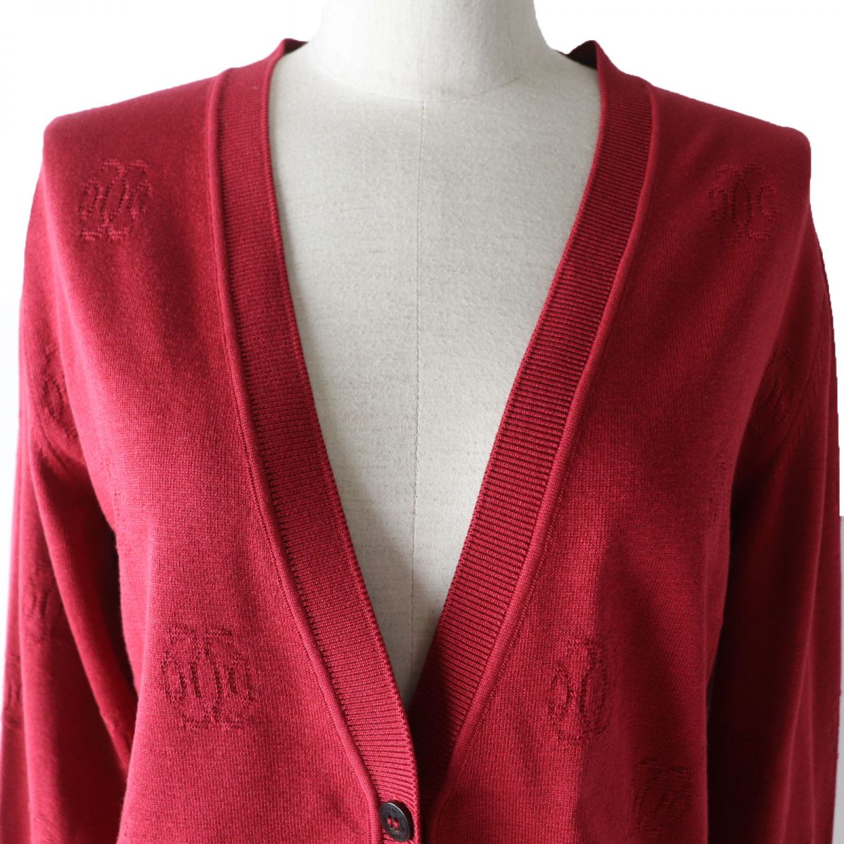 HERMES cardigan Main: 57% silk, Main: 43% cotton Red Women 34 Used