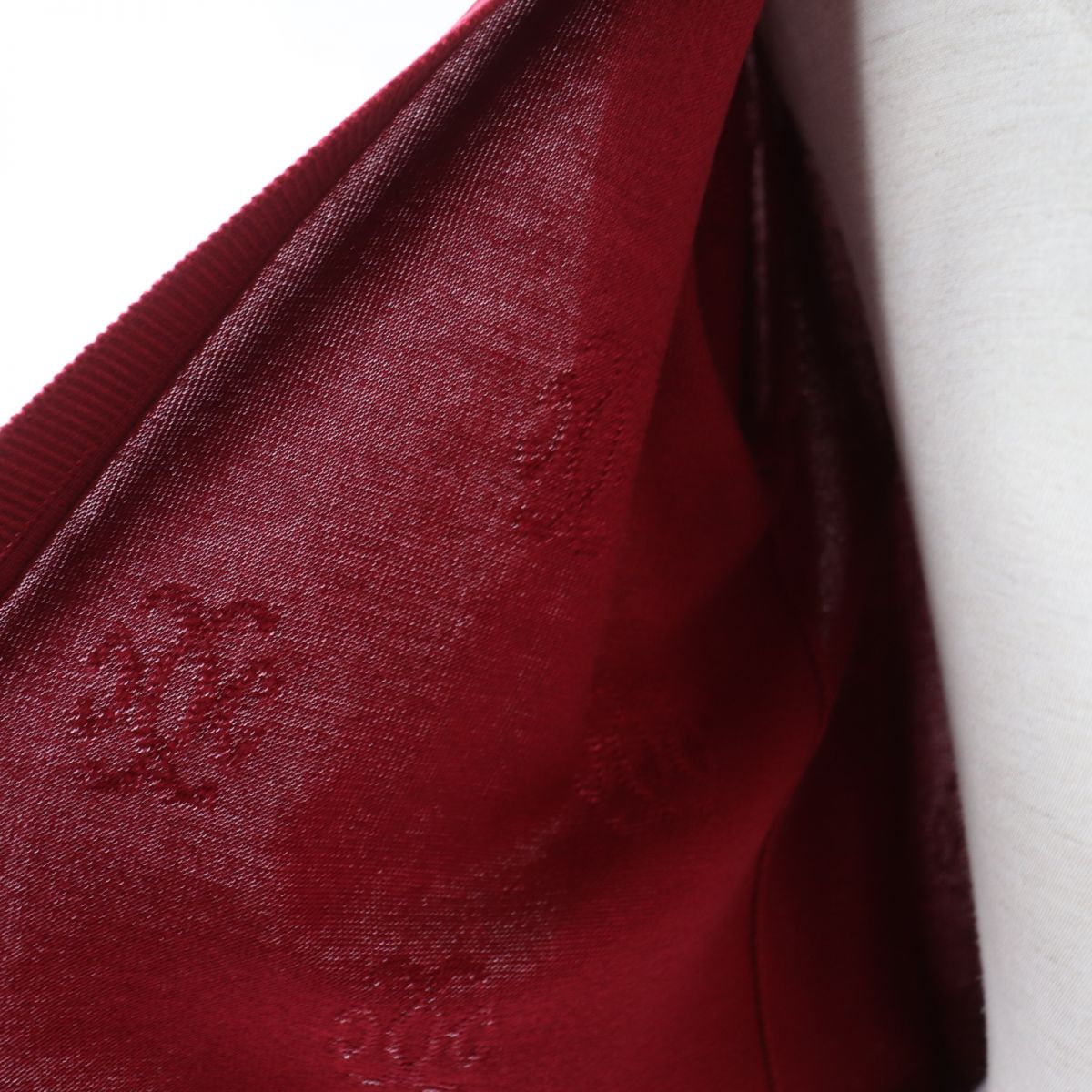 HERMES cardigan Main: 57% silk, Main: 43% cotton Red Women 34 Used
