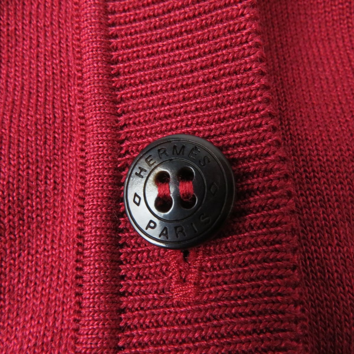 HERMES cardigan Main: 57% silk, Main: 43% cotton Red Women 34 Used