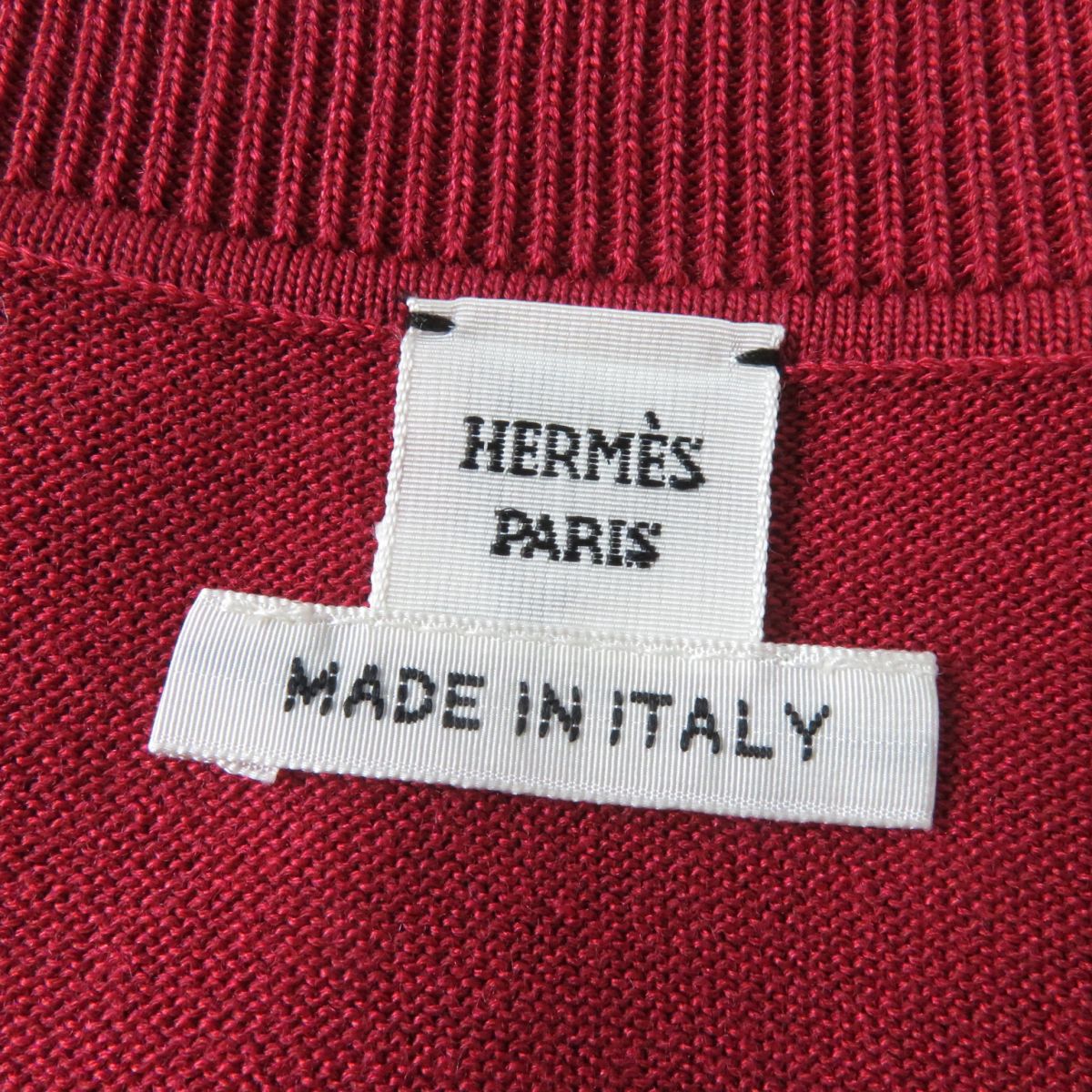 HERMES cardigan Main: 57% silk, Main: 43% cotton Red Women 34 Used