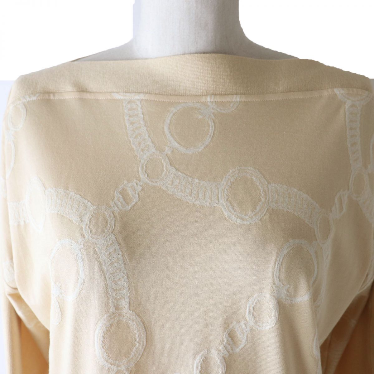 HERMES knit cotton beige 38