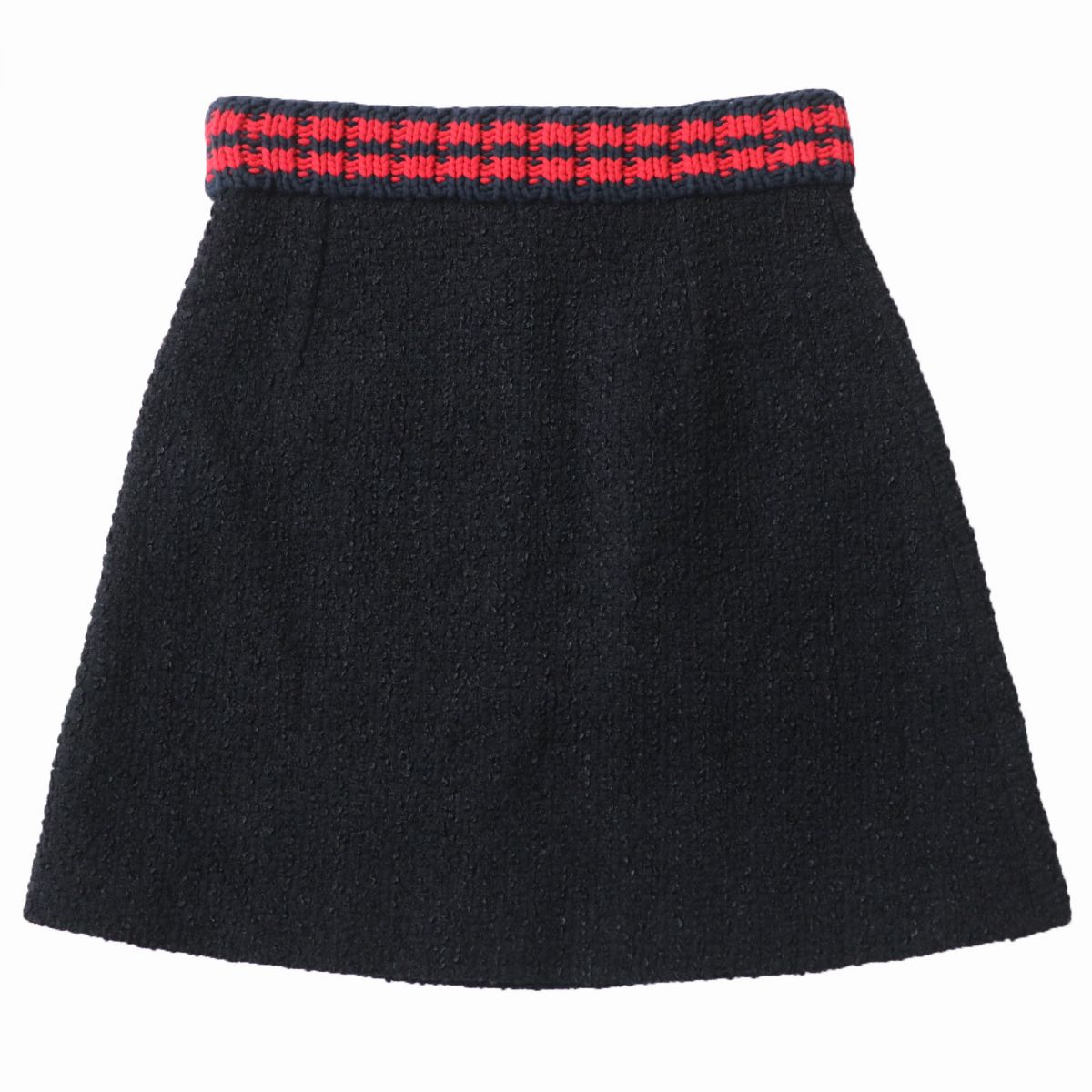 GUCCI skirt Outer: 79% nylon, Outer: 11% cotton, Outer: 10% acrylic, Part: 76% cotton, Part: 24% nylon, Lining: 77% cotton, 23% silk Black x Navy x Red Women 44 Used