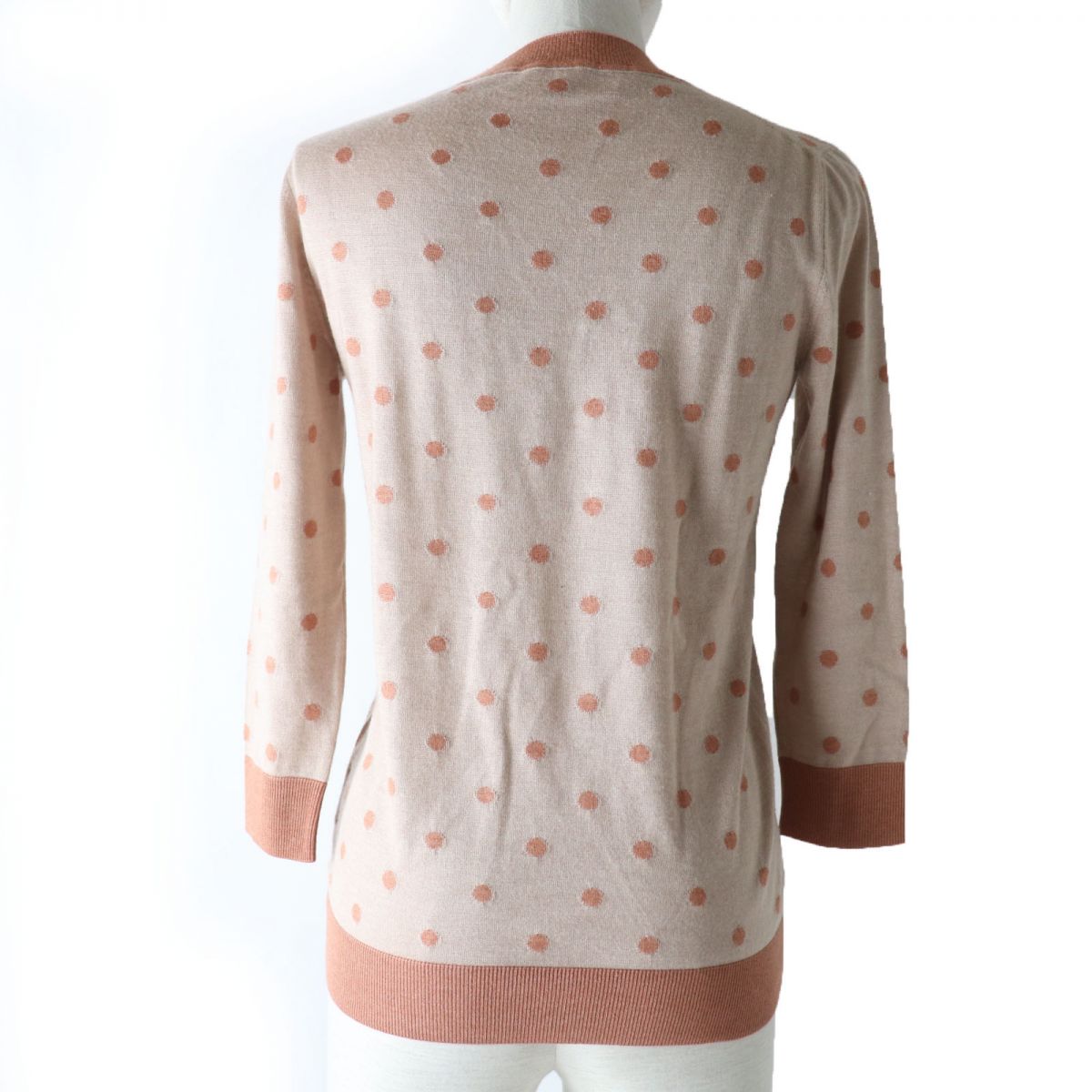 HERMES knit Main: 50% cashmere, Main: 50% silk, Part: 100% rayon Brown type Women 34 Used