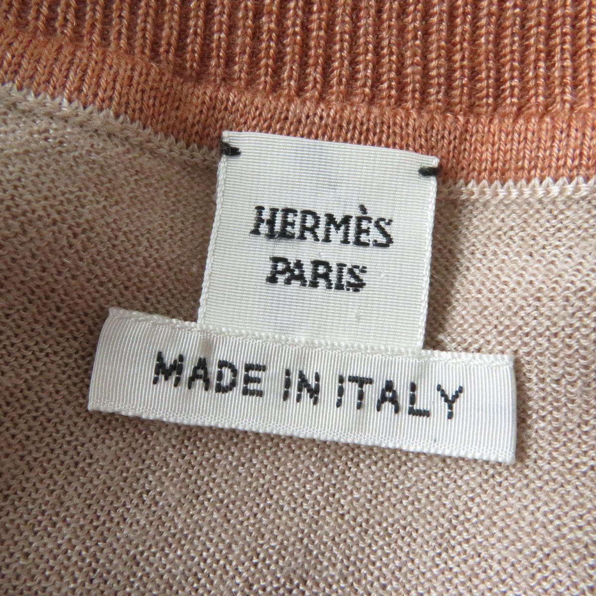 HERMES knit Main: 50% cashmere, Main: 50% silk, Part: 100% rayon Brown type Women 34 Used