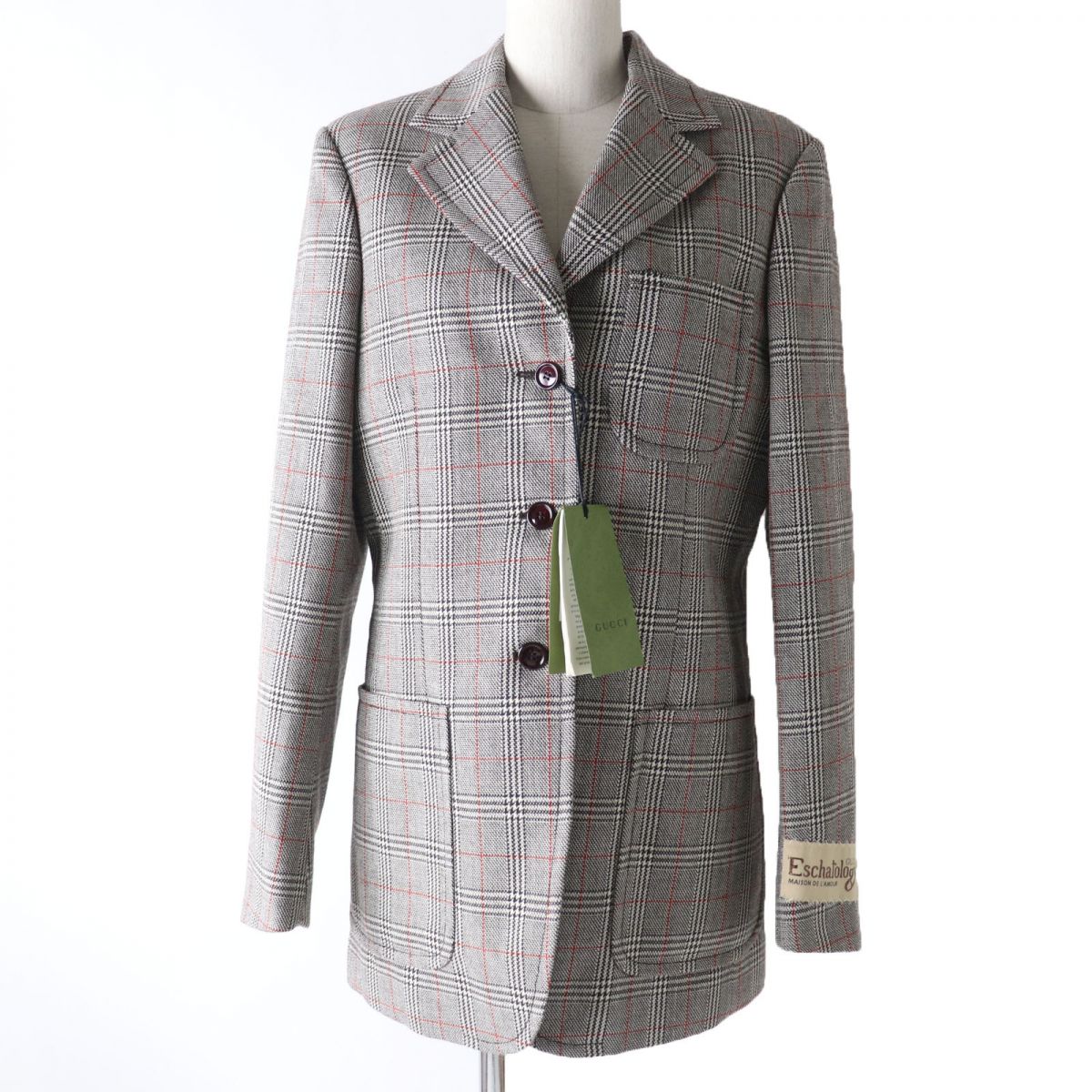 GUCCI tailored jacket 652006 Main: 100% wool, Lining: 100% rayon Gray type Women 40 Used