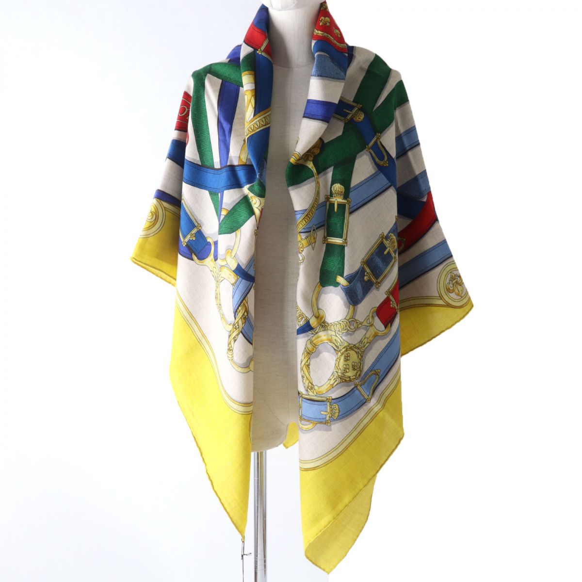 HERMES shawl Main: 70% cashmere, Main: 30% silk multicolor Women Used