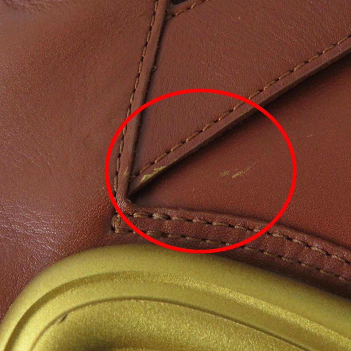 LOUIS VUITTON boots leather Brown x Gold 36