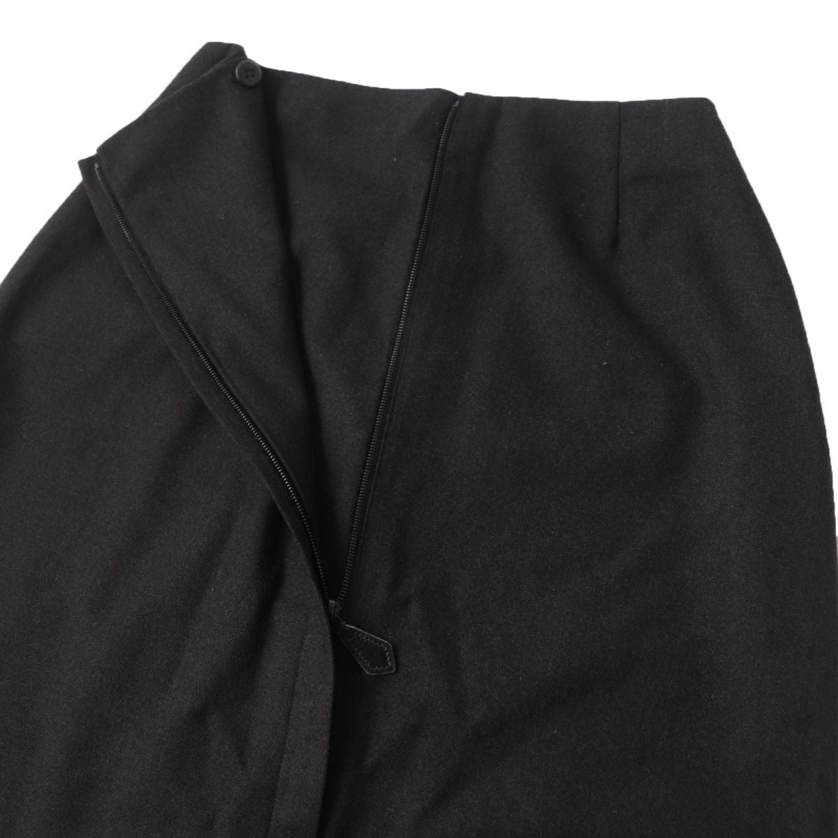 HERMES skirt Main: 97% wool, Main: 3% polyurethane, Accessories: Natural leather, Cowhide Dark brown Women 34 Used