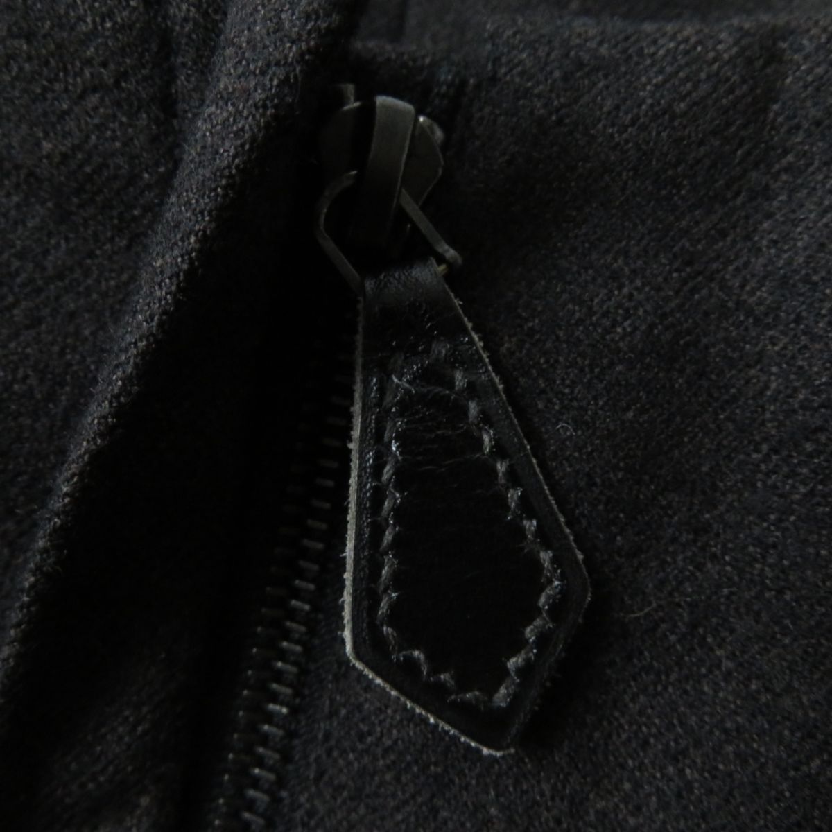 HERMES skirt Main: 97% wool, Main: 3% polyurethane, Accessories: Natural leather, Cowhide Dark brown Women 34 Used