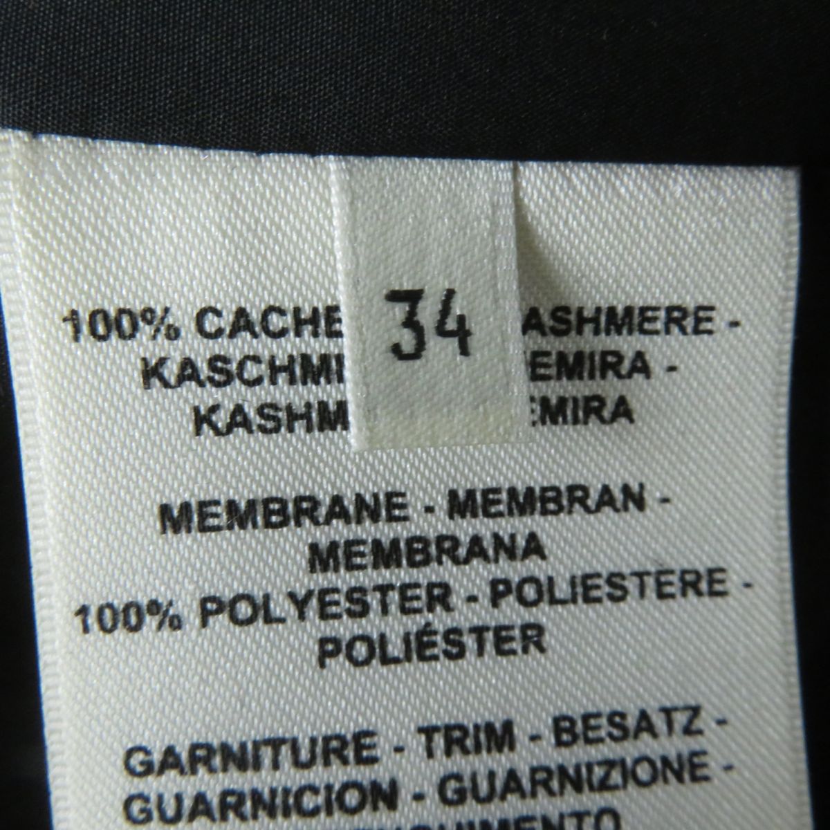 HERMES Down jacket Main: 100% cashmere, Part: Sheepskin, Part: Leather, Filling: 90% down, Filling: 10% feather, Rib part: 90% cashmere, 9% nylon, 1% polyurethane, Part: 100% polyester black Women 34 Used