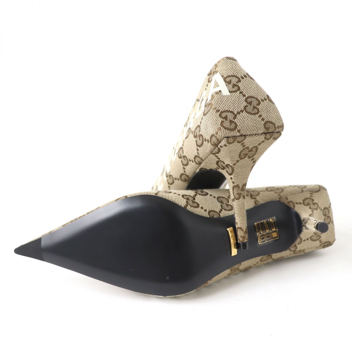 GUCCI pumps GG canvas Brown type Women 36.5 Used