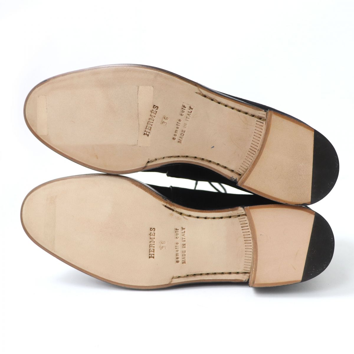 HERMES boots Suede leather black 36