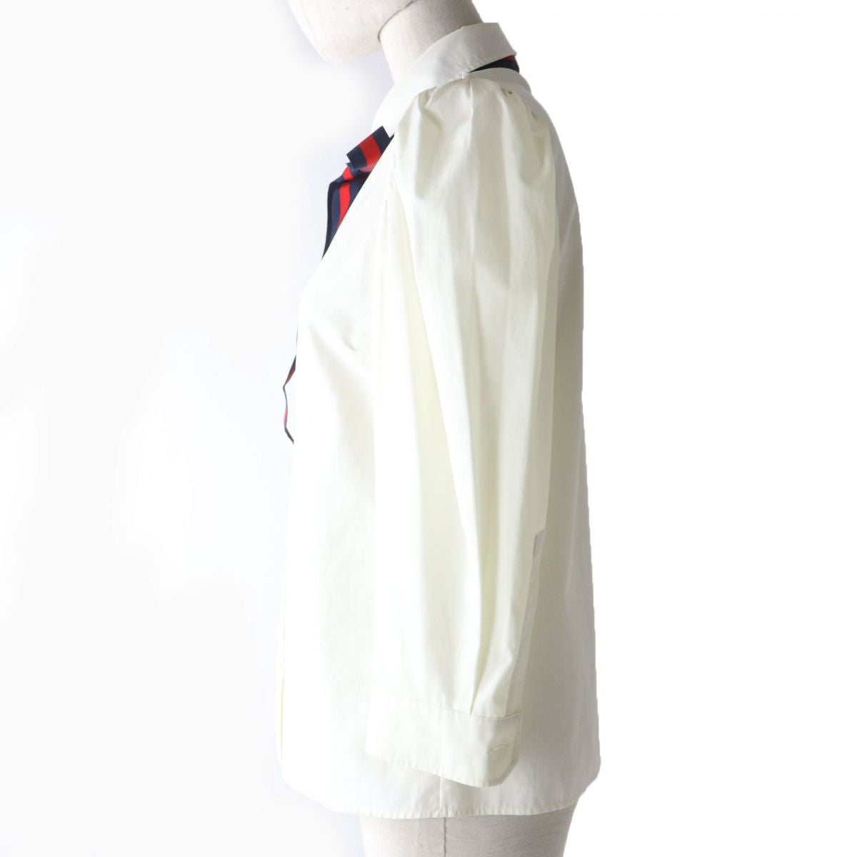 GUCCI blouse Outer: 100% cotton, part: 60% rayon, part: 40% cotton Ivory Women 38 Used