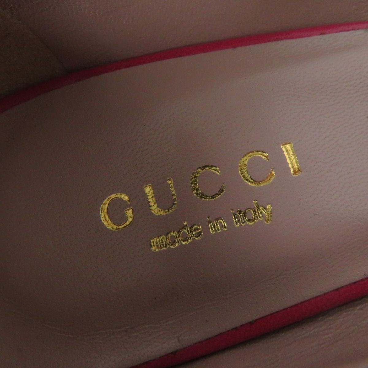 GUCCI pumps 338765 Main: Leather Pink x Gold Women 34.5 Used