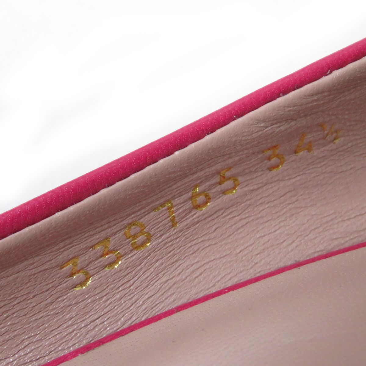GUCCI pumps 338765 Main: Leather Pink x Gold Women 34.5 Used