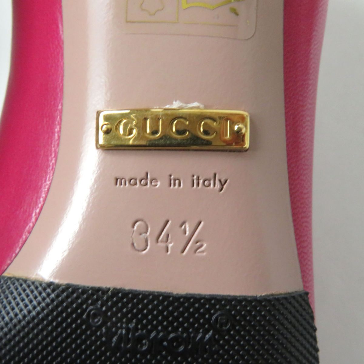 GUCCI pumps 338765 Main: Leather Pink x Gold Women 34.5 Used
