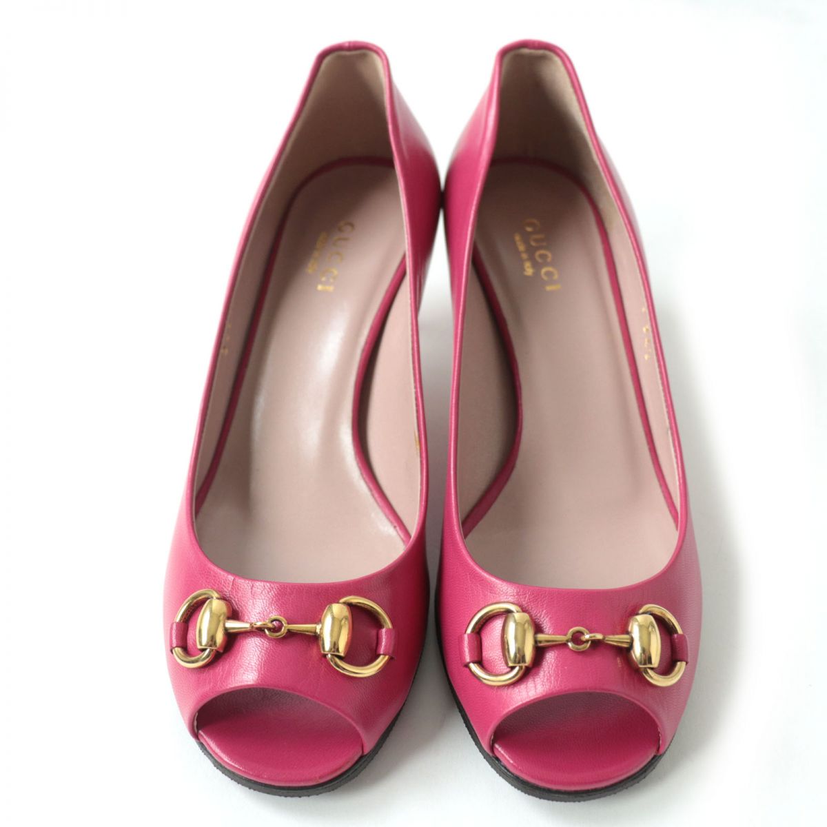 GUCCI pumps 338765 Main: Leather Pink x Gold Women 34.5 Used