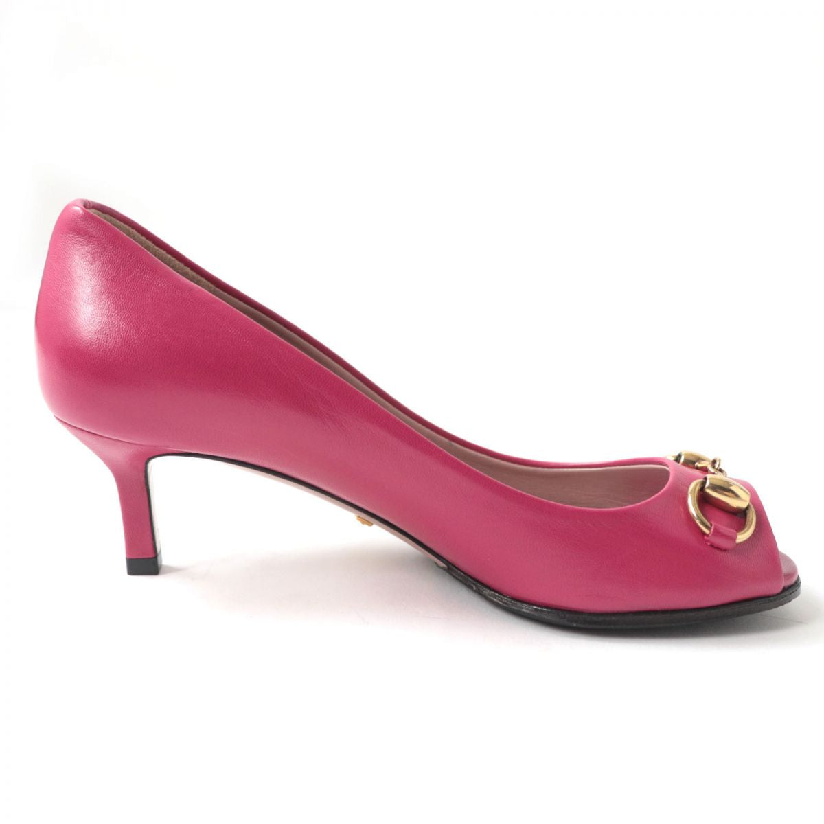 GUCCI pumps 338765 Main: Leather Pink x Gold Women 34.5 Used