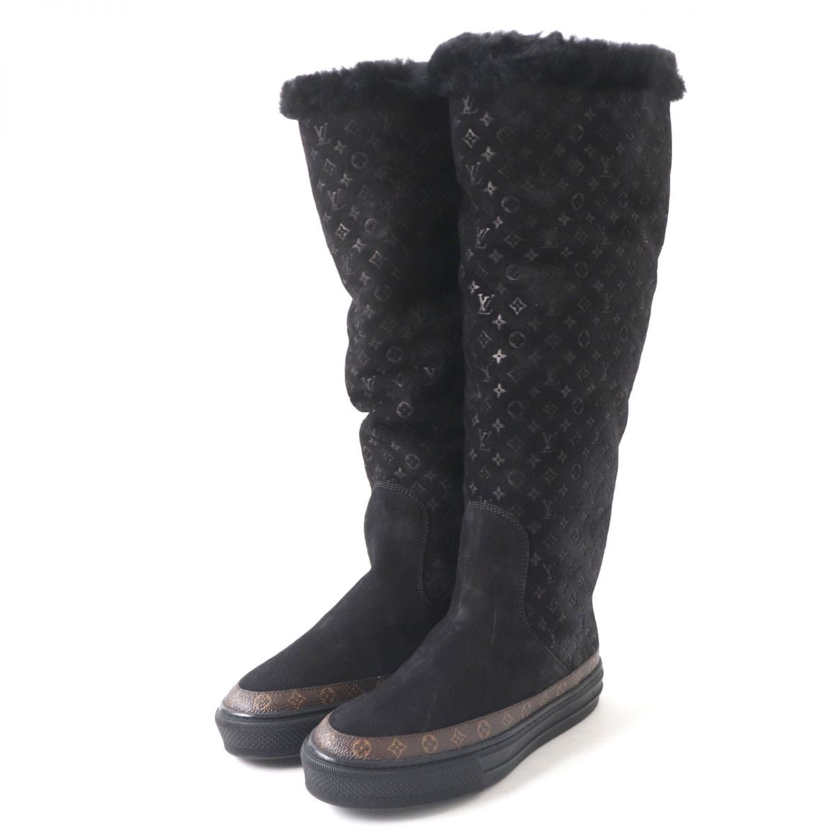 LOUIS VUITTON boots Mouton black 35