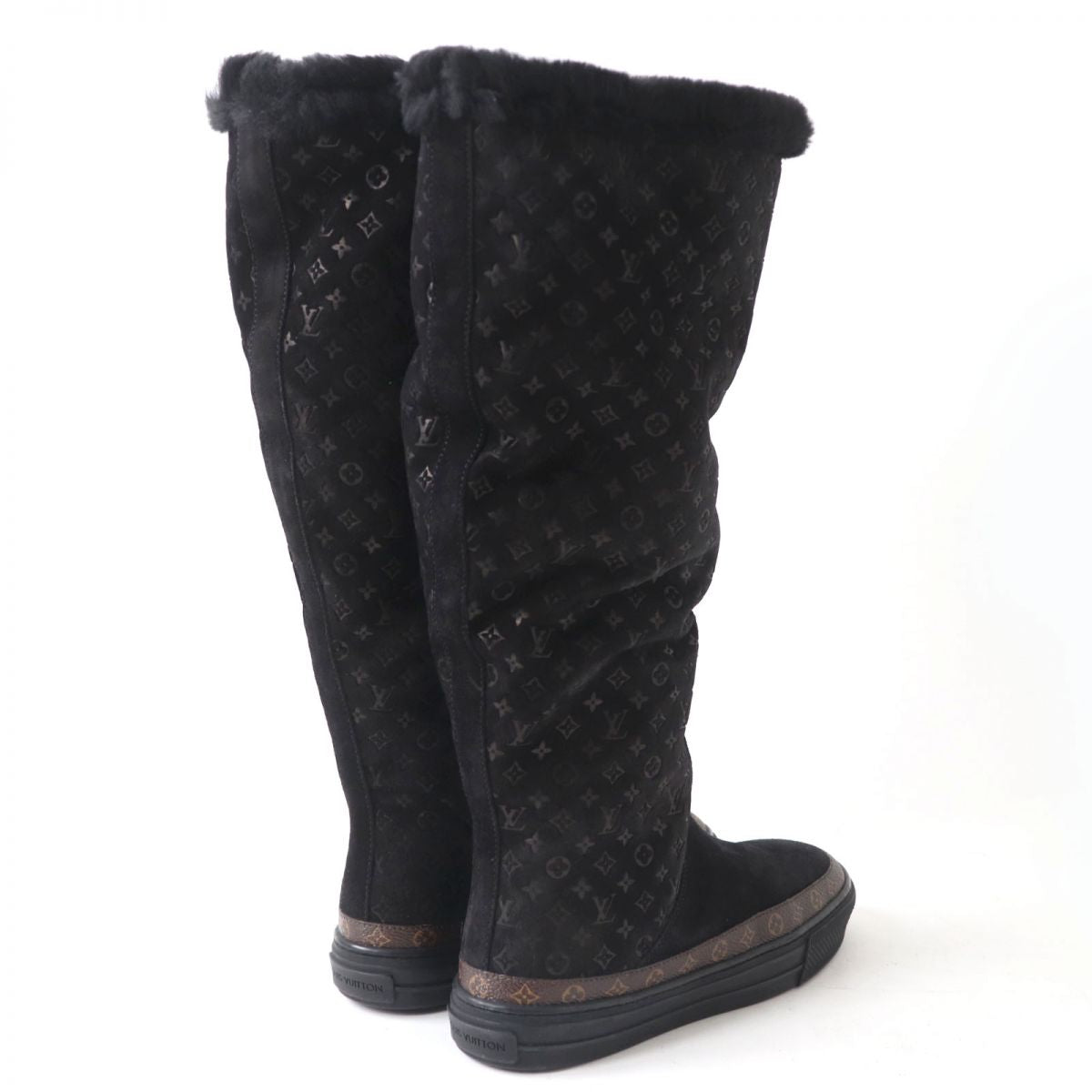 LOUIS VUITTON boots Mouton black 35