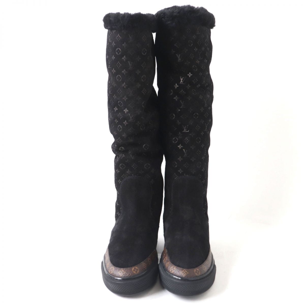 LOUIS VUITTON boots Mouton black 35
