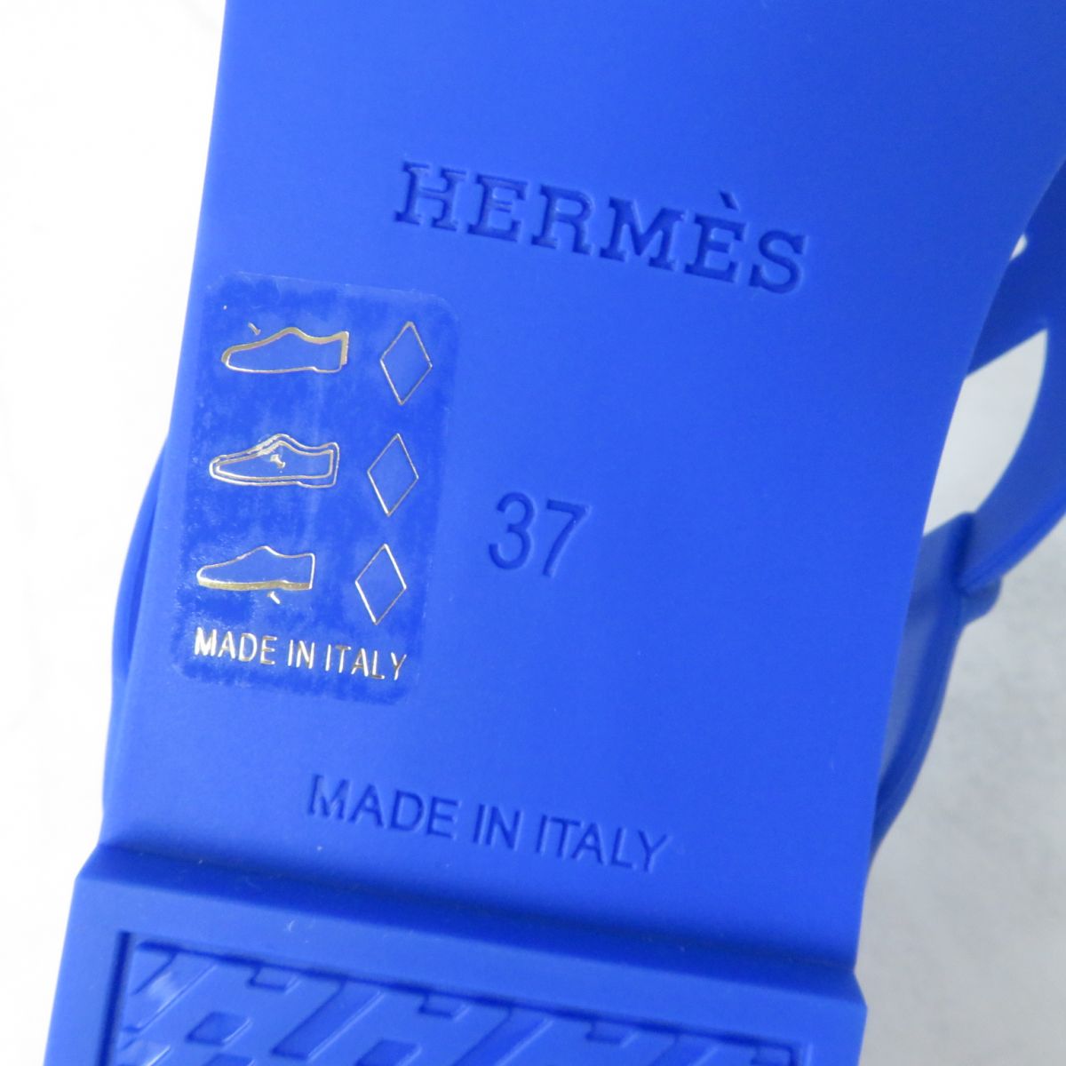 HERMES Sandals rubber blue 37