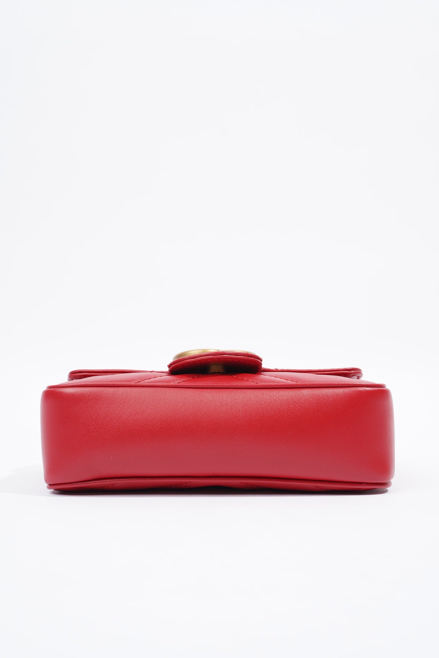 Gucci GG Marmont Red Matelasse Leather Super Mini