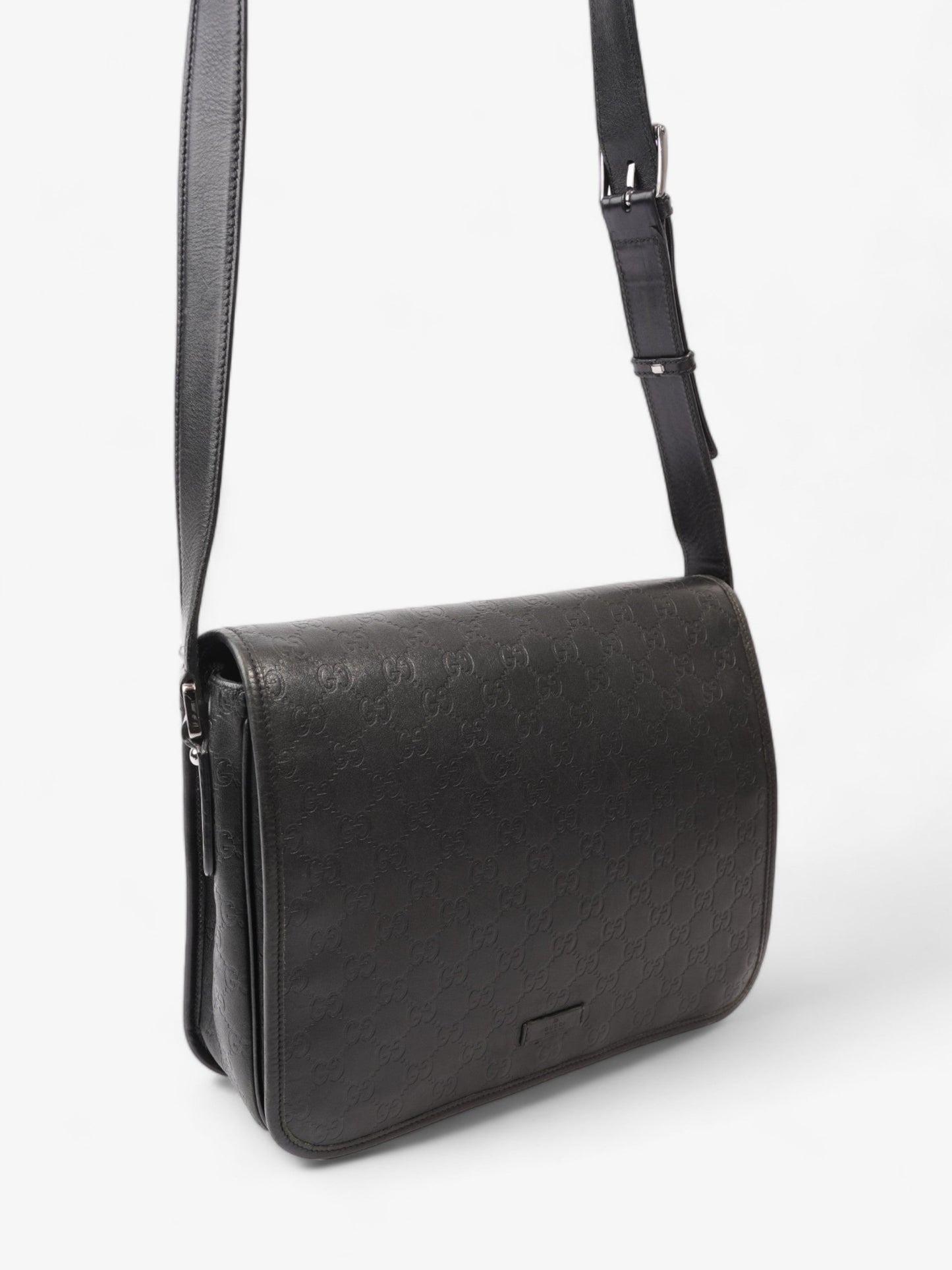 Gucci Flap Messenger Black Leather