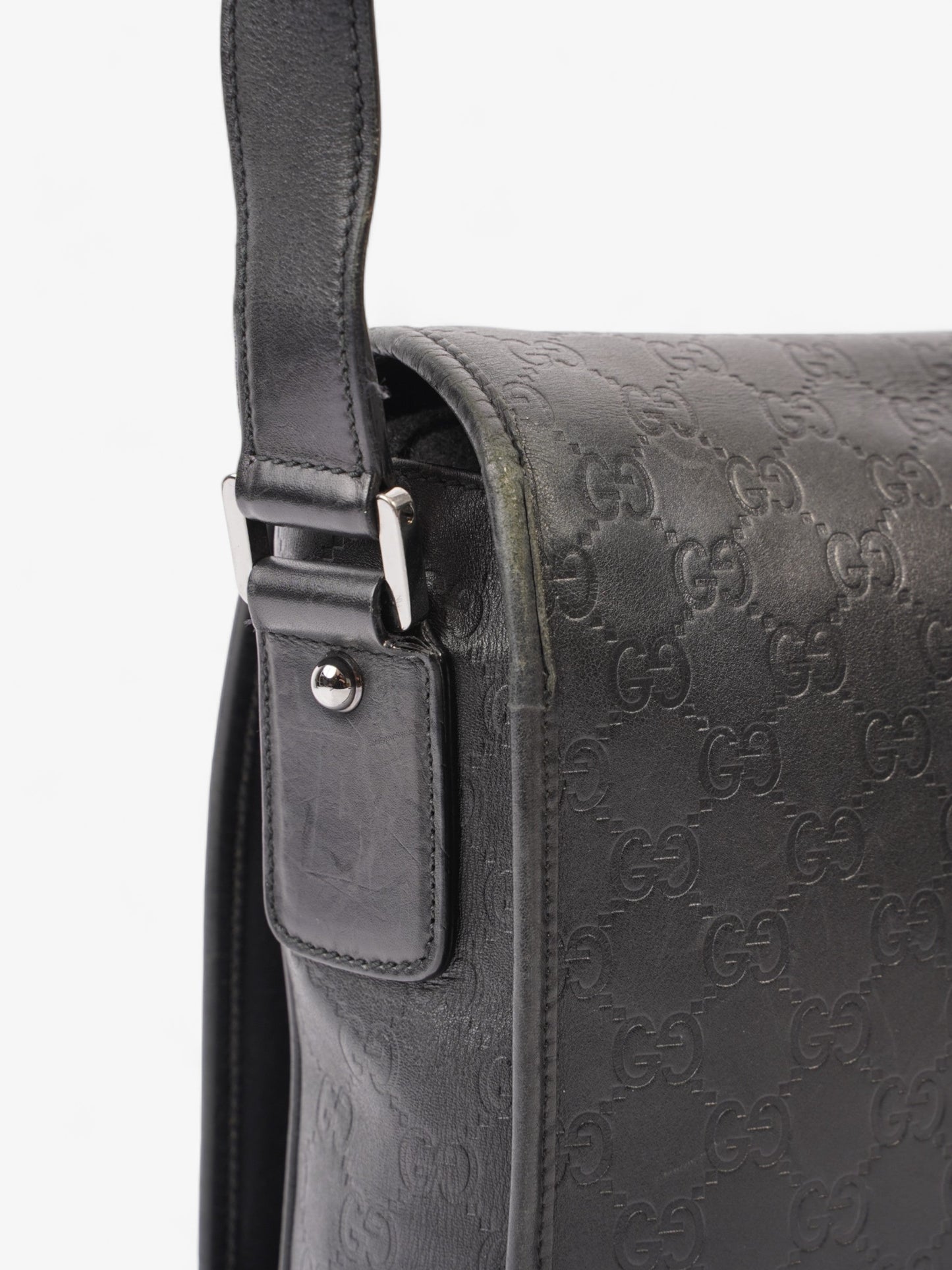 Gucci Flap Messenger Black Leather