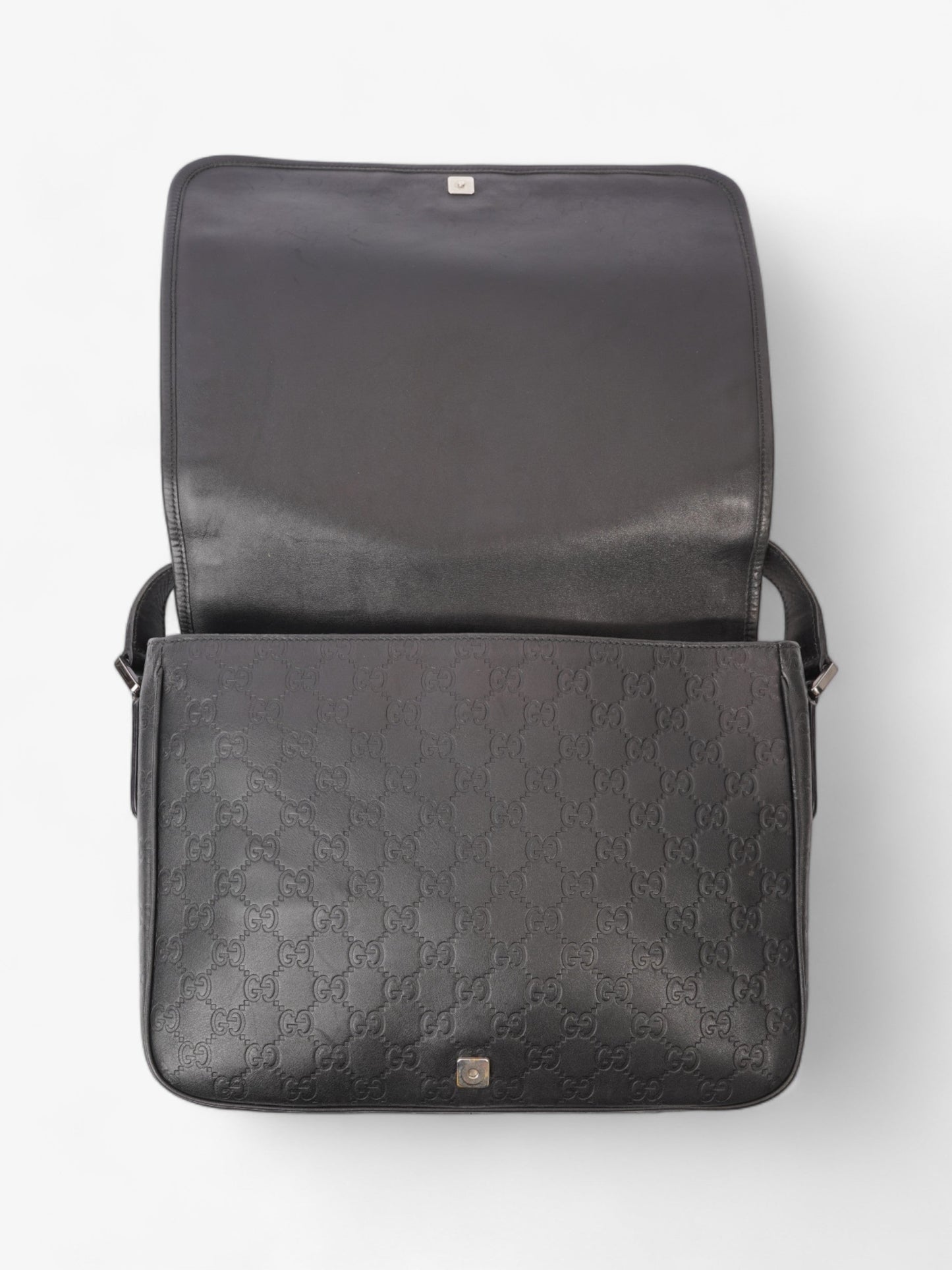 Gucci Flap Messenger Black Leather