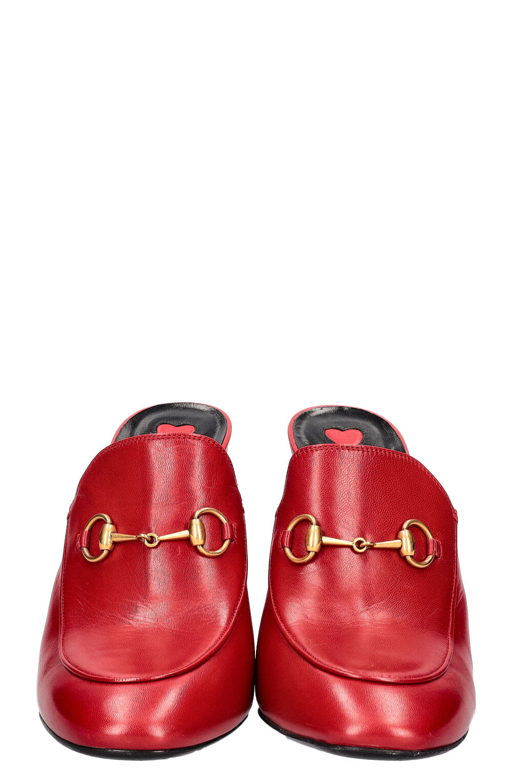 GUCCI Julie Horsebit Blockheel Mules Hibiscus