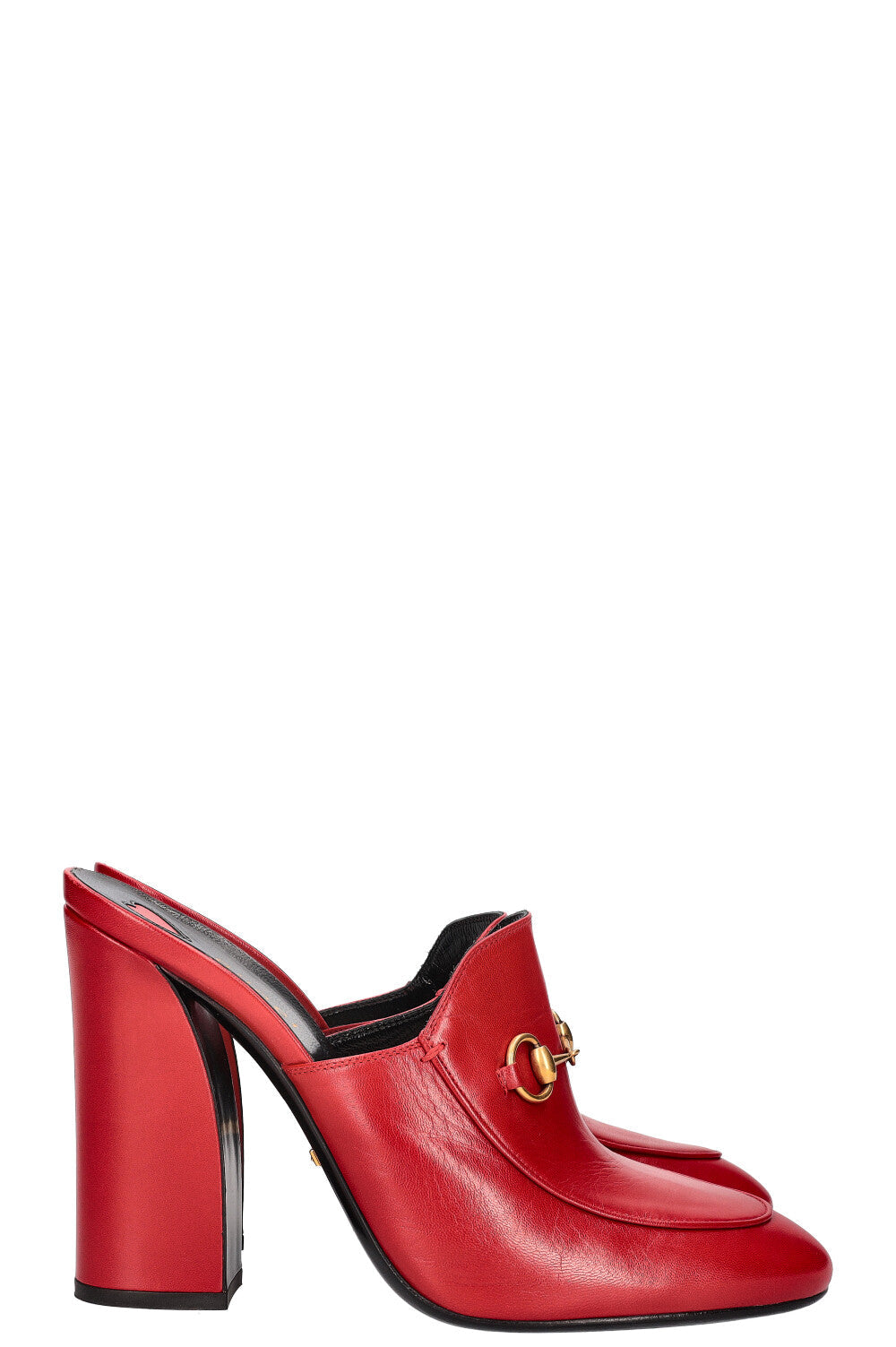GUCCI Julie Horsebit Blockheel Mules Hibiscus