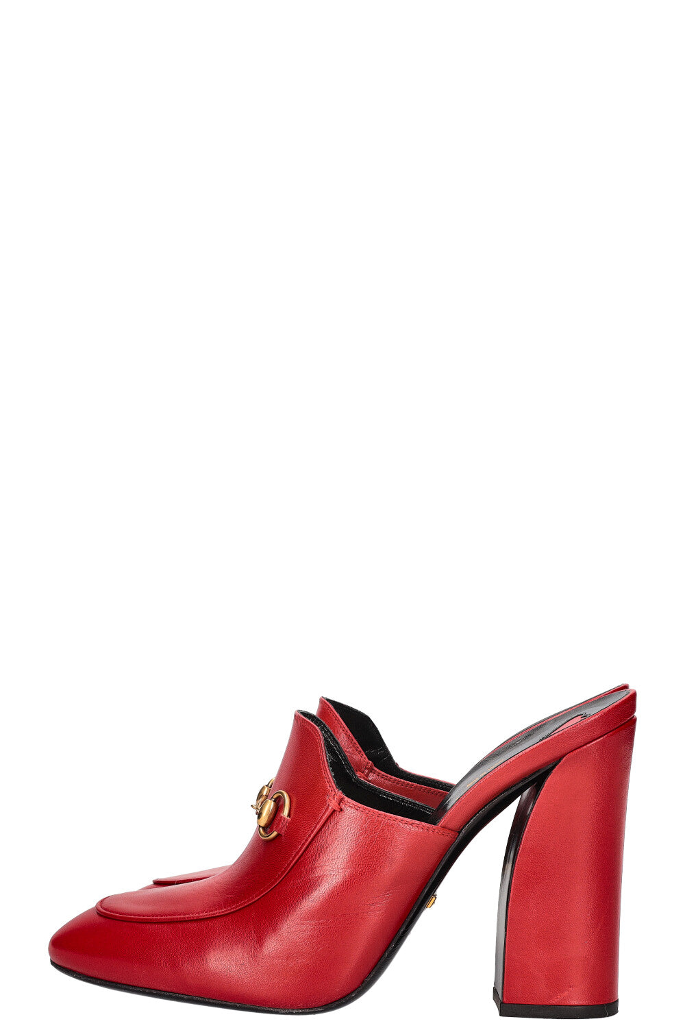 GUCCI Julie Horsebit Blockheel Mules Hibiscus