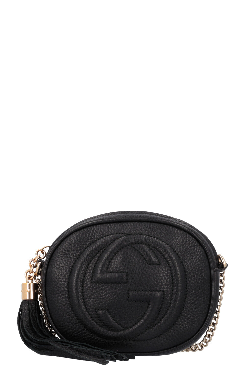 GUCCI Disco Round Tassel Crossbody Bag Black
