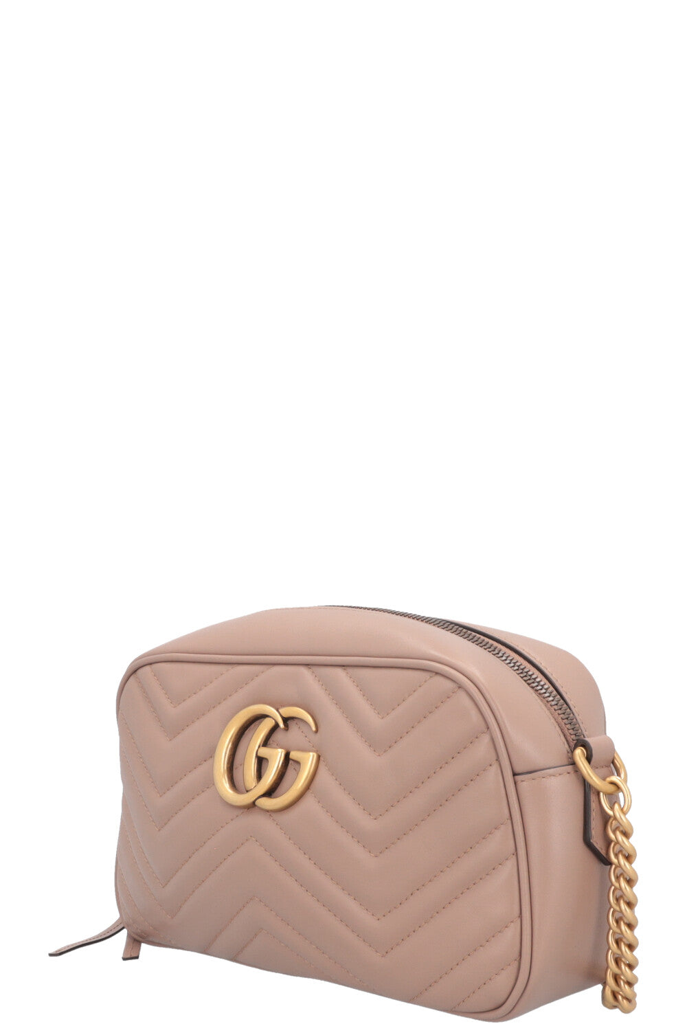GUCCI Small Marmont Quilted Crossbody Bag Nude